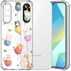 Choeeu ChoosEU Trasparente Cover per Samsung Galaxy A56 5G con Fiori, Gatto | Sottile TPU Silicone Trasparente Custodia, Disegni Colorate Fiore Fiori Motivo, per Ragazza, Antiurto Protettiva Morbido Case