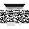 Treer Camuffare Tappetino Mouse, Tappetino Mouse XXL/XL/L, Tappetino Mouse Gaming con Base Gomma Antiscivolo e Bordi Cuciti, Mouse Pad Stile Semplice, per Ufficio e Casa (800x300mm,Nero bianco)
