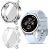 Blueshaweu Custodia compatibile per Fitpolo/TOOBUR/ZOSKVEE smartwatch DR06 1.27'', flessibile TPU protezione completa con pellicola protettiva antigraffio Custodia per DR06 (Argento+Trasparente)