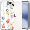 Choeeu ChoosEU Trasparente Cover per iPhone 13 con Fiori, Gatto | Sottile TPU Silicone Trasparente Custodia, Disegni Colorate Fiore Fiori Motivo, per Ragazza, Antiurto Protettiva Morbido Case
