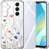Choeeu ChoosEU Trasparente Cover per Samsung Galaxy A16 5G / 4G, Blu Rosa | Sottile TPU Silicone Trasparente Custodia, Disegni Colorate Fiore Fiori Motivo, per Ragazza, Antiurto Protettiva Morbido Case