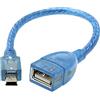 Ruilogod USB 2.0 femmina A a USB mini maschio B 5 pin adattatore cavo blu