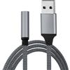 Generic Adattatore audio da USB a jack, adattatore audio per scheda audio esterna | Convertitore stereo, cavo audio per cuffie, PC, laptop, desktop
