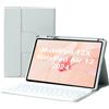 HLTOOP Custodia con Tastiera per Huawei Matepad 12 X 2024, Custodia Magnetica Ruotabile A 360° con Portapenne, Tastiera Bluetooth Rimovibile,Grigio