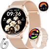 LIGE SMART 1.32Amoled Smartwatch Donna con Chiamata Bluetooth, IOS Android Oro Rosa | Salute Femminile, Frequenza Cardiaca, Sonno, 110+ Modalità Sportive, IP68 Impermeabile Smartwatch per iOS Android