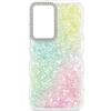 YANJIEER Cover Glitter per Samsung Galaxy A36/Galaxy A56/Galaxy A37 5G, Custodia Trasparente Ondulata con Cornice Fotocamera Strass, Arcobaleno Madreperla, TPU Antiurto per Donne e Ragazze Chiaro