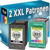Inkadoo Set di cartucce per stampante HP 350+351 XL C4340 C4380 C4385 C4400 C4424 C4480 C4500