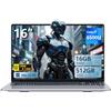 BENIRROS PC Portatile 16 pollici con Core i7 6500U Processore, Win 11 Notebook 16GB RAM 512GB SSD, Laptop Schermo FHD 1920*1200 Tastierino Numerico Retroilluminato/Touch ID USB3.0 Tipo-c Computer Portatile