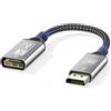 layajia Adattatore da DisplayPort a HDMI 8K, Unidirezionale da DP a Monitor HDMI 8K@60Hz Compatibile con HP, Dell, Proiettore, AMD, GPU, NVIDIA - 0,2m