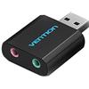 VENTION Scheda Audio esterna USB Adattatore USB Jack 3.5 Cuffie Microfono TRRS per Cuffie Microfono Stereo Casse, Compatibile con Windows, Mac OS, Linux, PS5, Plug And Play (Senza Cavo)