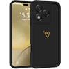 Choeeu ChoosEU Cuore Cover per Honor 400 Lite 5G, Nero | Custodia TPU Silicone Morbido, Disegni Elegante Colorate Love Heart Motivo, per Ragazza, Antiurto Protezione Case Copertura