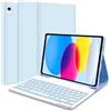 KTOITION Custodia con tastiera per iPad 10a generazione 10,9 pollici 2022, tastiera iPad per iPad di 10a generazione con portamatite, custodia per tastiera rimovibile wireless con portamatite per iPad 10a