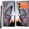 Salanheo Cover per Honor 600/600 Pro, Ali farfalla | Portacarte, Chiusura Magnetica, Flip Case, Antiurto Custodia, Funzione Stand