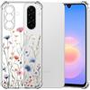 Choeeu ChoosEU Trasparente Cover per Samsung Galaxy A17 5G / 4G, Blu Rosa | Sottile TPU Silicone Trasparente Custodia, Disegni Colorate Fiore Fiori Motivo, per Ragazza, Antiurto Protettiva Morbido Case