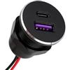 BTFO 12V Presa USB Alluminio Caricabatterie Auto PD30W & QC 18W Porta | Accendisigari Sostituzione Presa Carica per Auto Camper Barca Moto Camion Dimensione Foro 22mm Facile Installazione A Filo