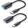 Sooiiyu Adattatore da USB C a USB [2 Pezzi], Cavo Tipo C Maschio a USB Femmina | Compatibile con iPhone 17/16/15 Pro Max, iPad Pro, Samsung Galaxy S26/S25/S24/S23, MacBook Air/Pro, Huawei, Google Pixel