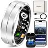 VERVOS Smart Ring Uomo Donna, Custodia Ricarica, Sonno, Frequenza Cardiaca, SpO2 | Anello fitness IP68 con HRV, stress, sonno, attività, ciclo e custodia di ricarica; compatibile con l'app Da Rings