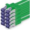 1aTTack.de 10x 0,5m CAT7 Cavo di rete RJ45 10 Gigabit SFTP PIMF - Verde | Cavo patch Ethernet, rame, 10 Gb/s, LAN, DSL, switch, modem, router, patch panel, CAT7, CAT6, CAT5