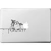 Vati fogli smontabili creativo Piccolo gatto bianco Prendere Wrap Decal Sticker Art nero per Apple Macbook Pro Air Mac 1315 pollici/Unibody 1315 Laptop Inch