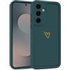 Choeeu ChoosEU Cuore Cover per Samsung Galaxy S25 FE 5G, Verde | Custodia TPU Silicone Morbido, Disegni Elegante Colorate Love Heart Motivo, per Ragazza, Antiurto Protezione Case Copertura