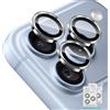 Locofun Pellicola Fotocamera per iPhone 18 Pro/18 Pro Max, 2 Set | 9H Vetro Temperato Antigraffio Cover Anello Individuale in Metallo,HD Chiaro Fotocamera Accessori, Trasparente