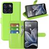 JIUNINE Cover a Libro in Pelle per Motorola Moto Edge 70 Max 5G, Verde | Custodia Portafoglio Antiurto in Pelle Sintetica a Grana Litchi, Portacarte, Chiusura Magnetica, Supporto Regolabile