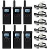 Retevis RB628 Walkie Talkie con Auricolare, Radio Ricetrasmittenti Ricaricabile, 16 Canali Licenza-libera PMR446, 1500 mAh, Schermo LCD VOX, Walkie Talkie a Lungo Raggio per Scuola (6 Pezzi, Nero)