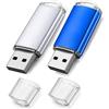 WISEORANGE 2GB Chiavetta USB 2 Pezzi Pen Drive 2GB WISEORANGE Metallo USB2.0 Unità Memoria USB per PC, Laptop,TV con Luce LED (2 colori)