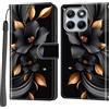 Salanheo Cover per Motorola Edge 70 Fusion, foglie e fiori | Portacarte, Chiusura Magnetica, Flip Case, Antiurto Custodia, Funzione Stand