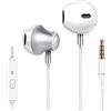 MUNSKT Auricolari Semi - Intra - Cuffie auricolari auricolari jack da 3,5 mm, con cavo Hi-Fi stereo a riduzione del rumore con microfono e tasti per rispondere alle chiamate