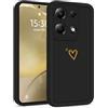 Choeeu ChoosEU Cuore Cover per Xiaomi Redmi Note 13 4G, Nero | Custodia TPU Silicone Morbido, Disegni Elegante Colorate Love Heart Motivo, per Ragazza, Antiurto Protezione Case Copertura