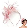 JYXTOR Fascinators per Capelli da Donna Fascinator Chapeau Nuptiale Plumes Cheveux Clip Accessoires Cocktail (rosa nude,A)