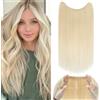 Silk-co Extension Capelli Veri Clip con Filo Invisibile Fascia Unica 30cm 55g Biondo Platino