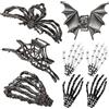 SSIMIDAPT 8 Pezzi Fermagli per Capelli Halloween, Clip Capelli Scheletro, Fermaglio Capelli Ragno, Fermaglio Teschio, Clip Gotico Donna, Halloween Accessori Capelli, per Feste Halloween Cosplay Carnevale