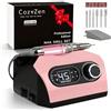 CozyZen Fresa Unghie Elettrica Professionale 45000 RPM con Display LED | Lima Unghie Cablata con Pedale, 6 Frese, Controllo Velocità, per Manicure e Pedicure Professionale a Casa e Salone