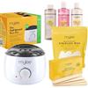 Mylee Kit Professionale Ceretta, 500g di Perle di Cera Dura con Scaldacera | Spatole per Applicazione, Gel Pre e Post Depilazione, Detergente, Set con Entrambe le Cere (Cera Cocco e Arnica)