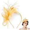 JYXTOR Fascinators per Capelli da Donna Fascinator Chapeau Nuptiale Plumes Cheveux Clip Accessoires Cocktail(Champagne,B)
