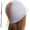 Ttdesefu Cuffia per capelli in silicone con foro perforato, con ago, professionale, riutilizzabile, per evidenziare i buchi con ganci, per parrucchieri, parrucchieri, tinture, strumenti per colorare, per donne