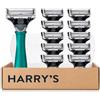 Harry's Set Rasoio da Uomo, Manico Verde, 10 Lamette di Ricambio | Rasoio Truman con Rifinitore di Precisione, Manico Resistente allo Scivolamento e Lame Sviluppate in Germania