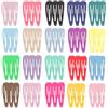 Vaniika Fermagli per capelli colorati a scatto, 60 pezzi, 5 cm, 20 colori, chiusura in metallo, clip per capelli ricci a caramella, accessori per bambini per bambine