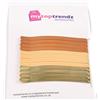 Mytoptrendz® 12 forcine per capelli jumbo, in metallo, larghe, in tinta unita, piatte e curve, per donne e ragazze, accessori per lo styling dei capelli spessi (biondo oro, 60 mm, S)