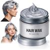 Chenzvora Colorante Temporaneo Grigio Argento 120 g, Cera Colorante per Capelli Lavabile, Tinta Temporanea e Cera Modellante, Effetto Opaco per Uomo e Donna, Carnevale, Cosplay e Festa