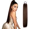 Tachypno Coda Capelli Extension con Coulisse, 61cm Coda Finta Capelli | Marrone Scuro Posticci per Capello, per Donne e Ragazze Uso Quotidiano, per Appuntamento Celebrazione Festa Banchetti