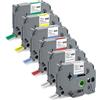 Thboxes 6× Nastro Etichette Compatibile Brother Tze-231/431/531/631/731 | 12mm x 8m, per Brother P-Touch H100LB/H105/H107B/D210/E110/D400/D600VP/1000/1010/1280, Nero su Bianco/Rosso/Giallo/Blu/Verde