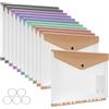 Yarotm Cartelline Portadocumenti A4,12 pezzi,per Organizzatore di Documenti | 11 fori, 6 colori, 31 × 24,5 cm, estensibili, cartelline trasparenti riutilizzabili con etichetta per ufficio e scuola