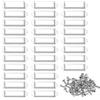 PATIKIL 30 Pz 60x17mm Porta Etichette Metallo Con Viti Bianco Nichelato | Cornici Per Etichette E Cartellini, Per Ufficio Biblioteca Armadi Scaffali Cassetti Legno Contenitori Tessuto