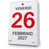 Agendepoint.it - Calendario da Muro a Strappo Foro da 8mm, Giornaliero 365 Giorni, A6 10x15 cm, Alta Qualità 80g, Montabile a Parete o Scrivania (2027)