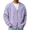 Generic Cardigan da uomo a maniche lunghe, stile casual, con scollo a V e bottoni, lavorato a maglia a nido d'ape, per uomo