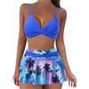 Generico Bikini Donna Mare - Costume Donna Due Pezzi Curvy Costume da Bagno Perizoma Costumi da Bagno Collo A Cinghie di Spaghetti Bikini Tropicale Swimsuit A Gonnellina Piscina#4i13