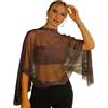 Nicoxijia Poncho leggero da donna sexy trasparente trasparente scialle coprispalle mantello top estivo in rete con spalle scoperte copertura da spiaggia